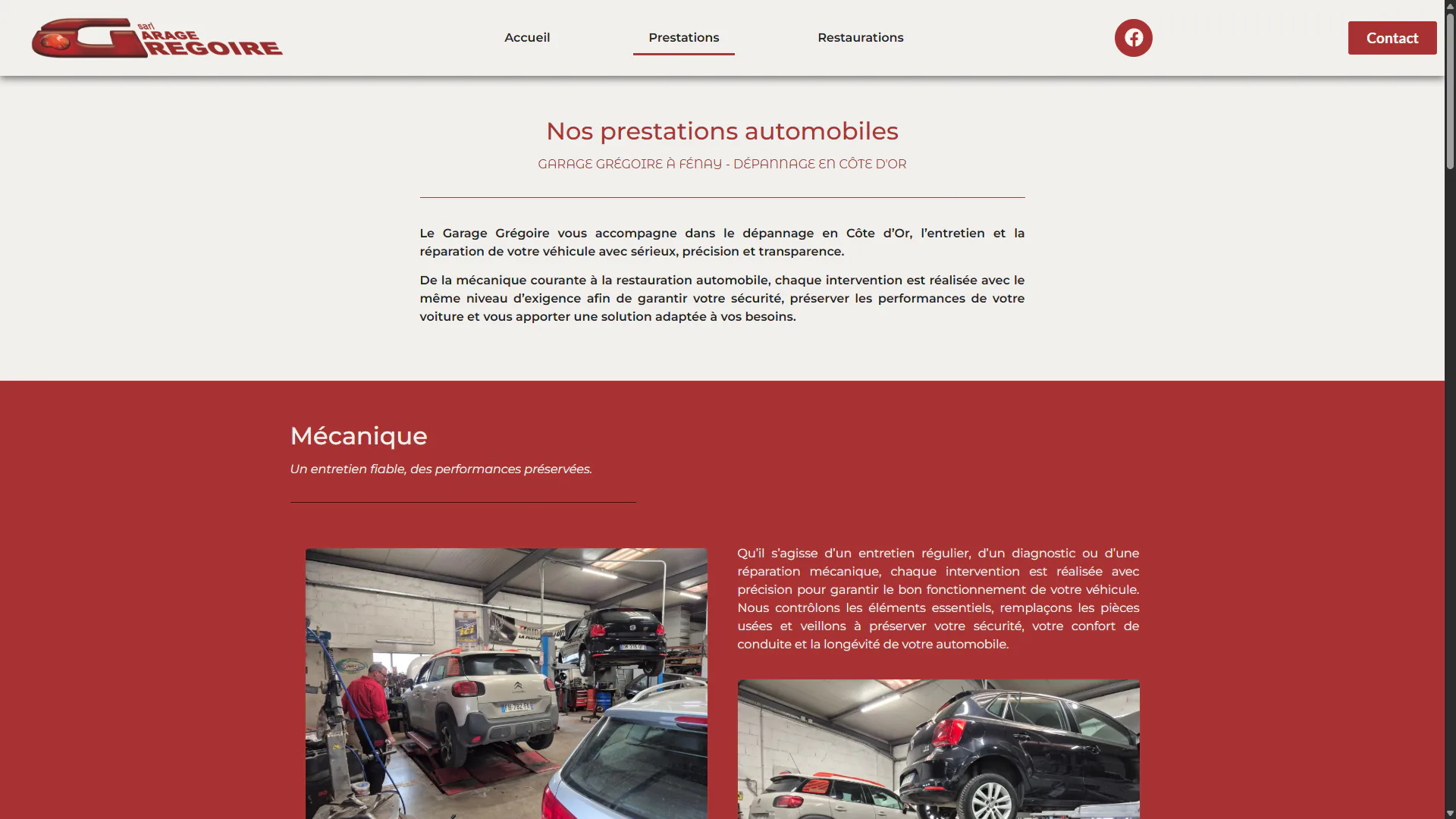 Page des prestations du Garage Grégoire à Fénay